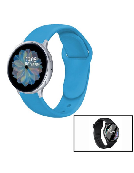 Kit Bracelete SmoothSilicone + Película Instinct - Standard - Azul Céu