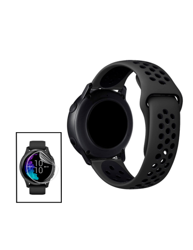 Kit Bracelete SportyStyle + Película de Vivoactive 3 Music - Preto / Preto