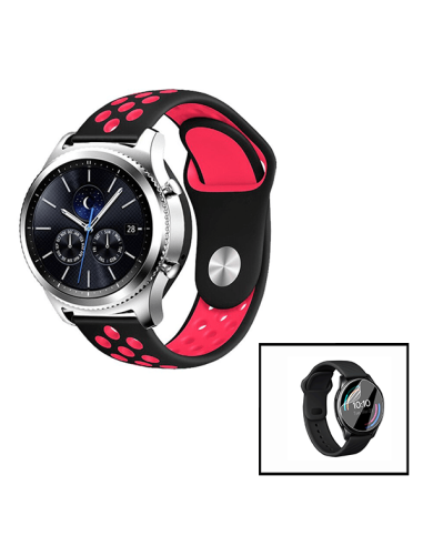 Kit Bracelete SportyStyle + Película de Hydrogel para AmazFit GTR 42mm - Preto / Vermelho