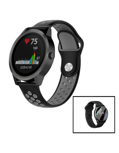 Kit Bracelete SportyStyle + Película de Hydrogel para Huawei Watch Fit Elegant Edition - Preto / Cinza