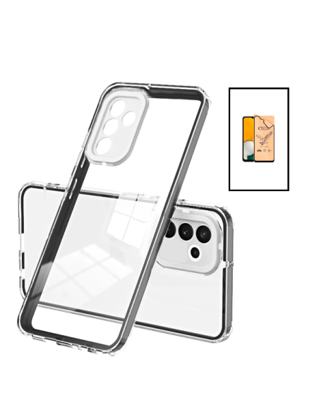 Kit Capa 360 Airbag Anti-Drop Camera Protection + CeramicGlass Full Cover para Samsung Galaxy A13 5G - Transparente