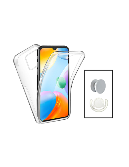 Kit Capa 3x1 360° Impact Protection + 1 GripHolder + 1 Suporte GripHolder Branco para Xiaomi Redmi 12C - Transparente/Branco