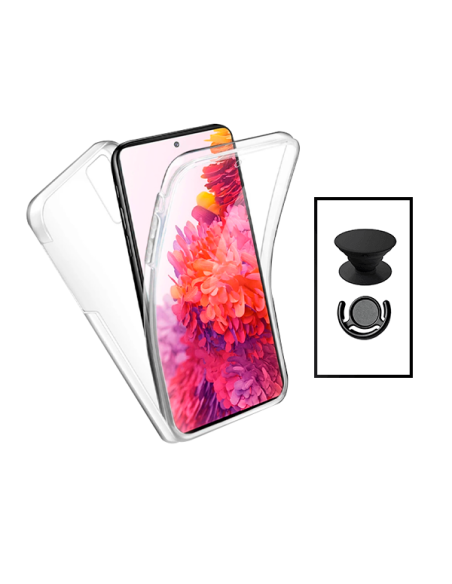 Kit Capa 3x1 360° Impact Protection + 1 GripHolder + 1 Suporte GripHolder Preto para Xiaomi 12 Pro - Transparente/Preto