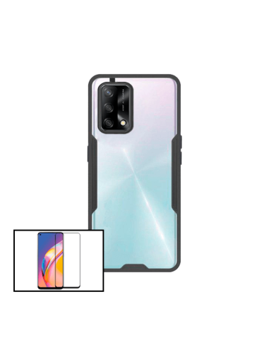 Kit Capa 3x1 Phonecare Clear Armor + Película de Vidro Temperado 5D Full Cover para Oppo A74 5G