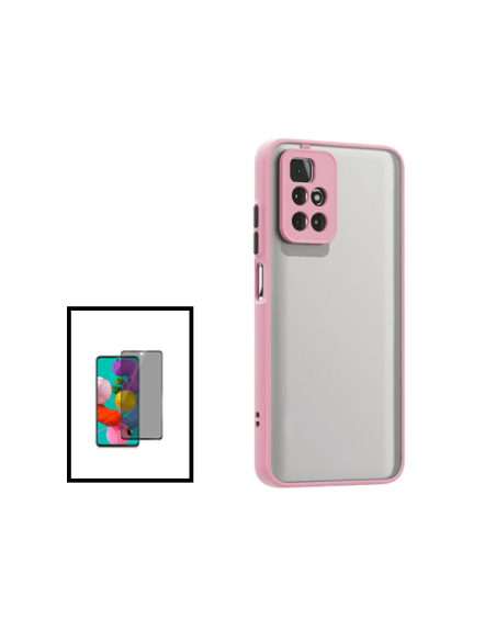 Kit Capa Anti Choque Camera Protection + Película 5D Anti-Spy para Xiaomi Redmi Note 11T 5G - Rosa