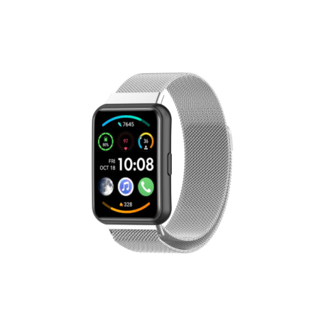 Bracelete Milanese Loop Fecho Magnético para Huawei Watch Fit 2 Classic - Cinza