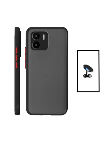 Kit Capa Anti Choque Camera Protection + Suporte Magnético de Carro para Xiaomi Redmi A2 - Preto