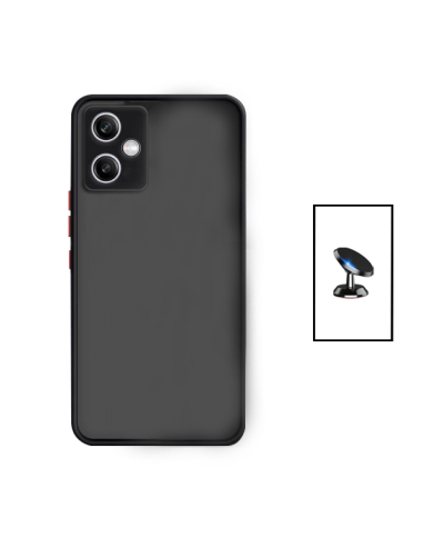 Kit Capa Anti Choque Camera Protection + Suporte Magnético de Carro para Xiaomi Redmi Note 12 - Preto