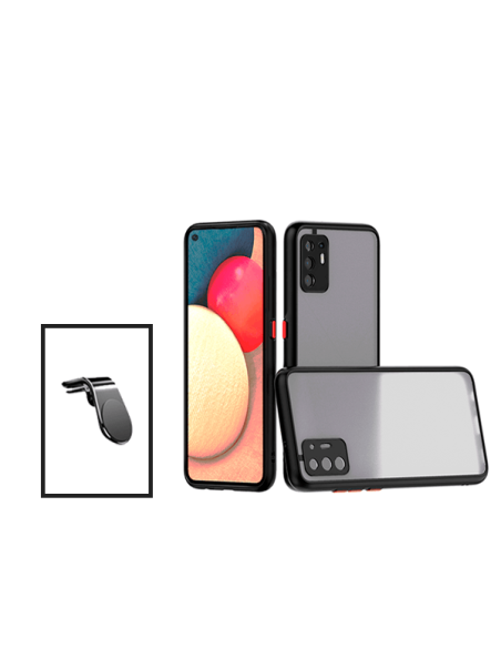 Kit Capa Anti Choque Camera Protection + Suporte Magnético L Safe Driving Carro para Oppo Reno5 Z - Preto