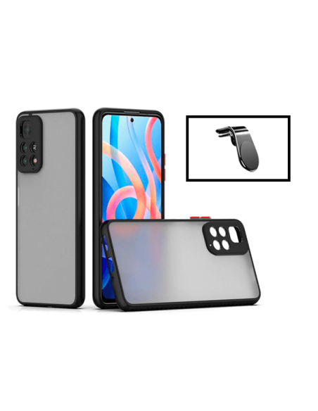 Kit Capa Anti Choque Camera Protection + Suporte Magnético L Safe Driving Carro para Xiaomi Redmi Note 11E Pro - Preto