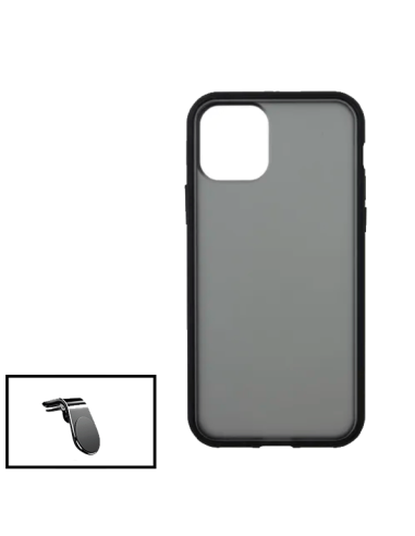 Kit Capa Anti Choque Protection Fumê + Suporte Magnético L Safe Driving Carro para iPhone 13 - Preto