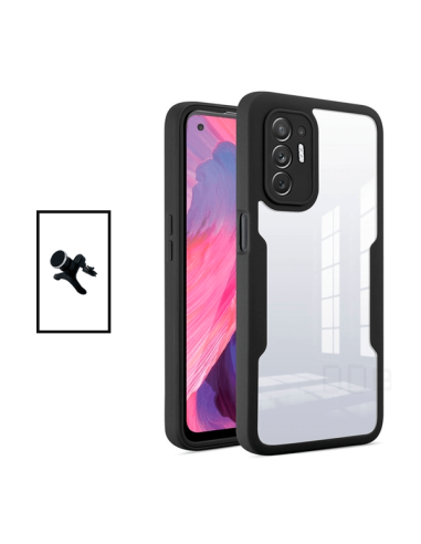 Kit Capa Anti-Crash 360 Protection + Suporte Magnético de Carro Reforçado para Oppo Reno5 Z - Preto