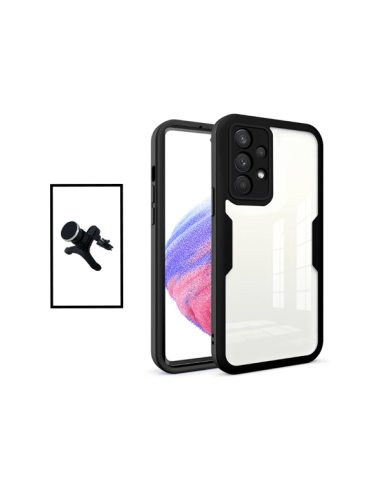 Kit Capa Anti-Crash 360 Protection + Suporte Magnético de Carro Reforçado para Samsung Galaxy A32 5G - Preto