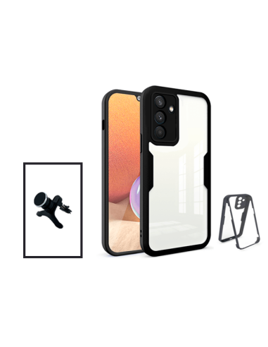 Kit Capa Anti-Crash 360 Protection + Suporte Magnético de Carro Reforçado para Samsung Galaxy M52 5G - Preto