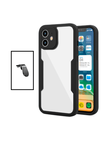 Kit Capa Anti-Crash 360 Protection + Suporte Magnético L Safe Driving Carro para Apple iPhone 11 - Preto