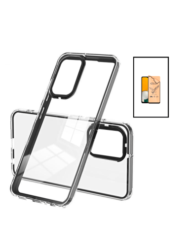 Kit Capa Doble Airbag Anti-Drop + CeramicGlass Full Cover para Samsung Galaxy A13 - Transparente