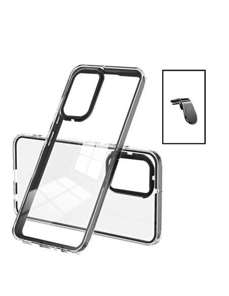 Kit Capa Doble Airbag Anti-Drop + Suporte L Safe Driving para Samsung Galaxy A13 - Transparente