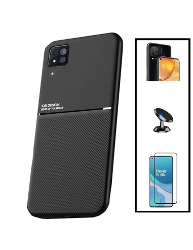 Kit Capa Magnetic Lux + 5D Full Cover + Película de Câmara + Suporte Magnético de Carro para Huawei P40 Lite