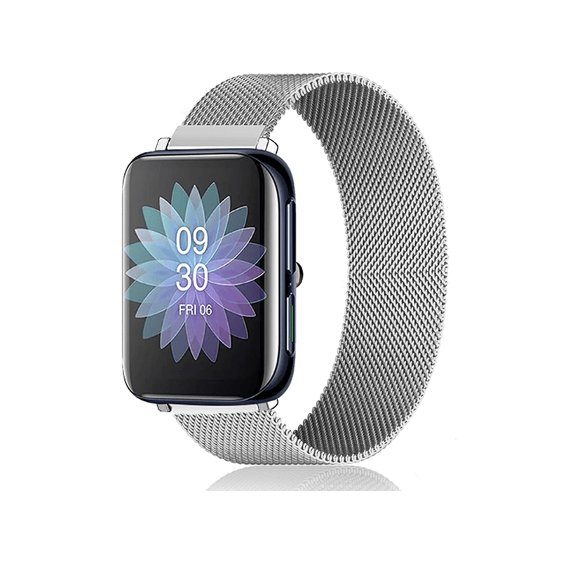 Bracelete Milanese Loop Fecho Magnético para Oppo Watch 2 46mm LTE - Cinza