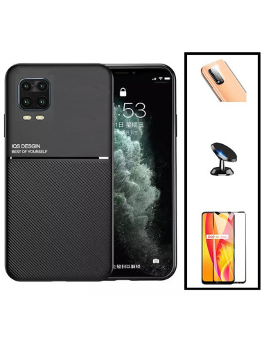 Kit Capa Magnetic Lux + 5D Full Cover + Película de Câmara + Suporte Magnético de Carro para Xiaomi Mi 10 Lite 5G