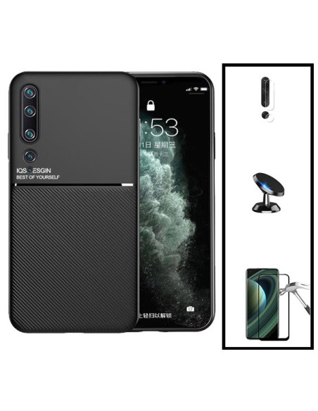 Kit Capa Magnetic Lux + 5D Full Cover + Película de Câmara + Suporte Magnético de Carro para Xiaomi Mi 10 Pro 5G