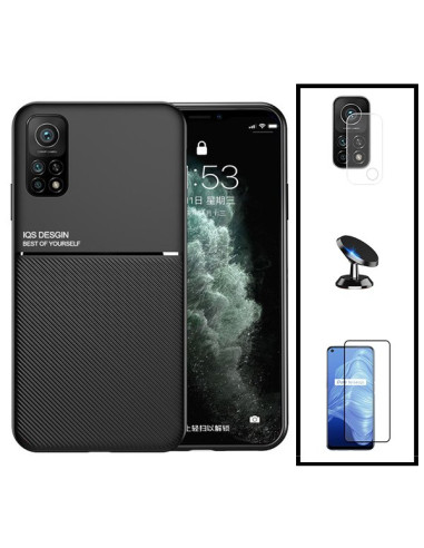 Kit Capa Magnetic Lux + 5D Full Cover + Película de Câmara + Suporte Magnético de Carro para Xiaomi Mi 10T Pro 5G