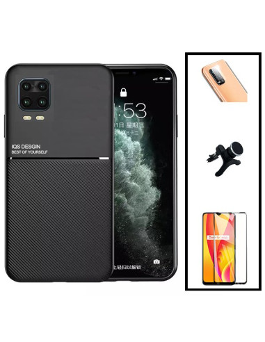 Kit Capa Magnetic Lux + 5D Full Cover + Película de Câmara + Suporte Magnético de Carro Reforçado para Xiaomi Mi 10 Lite Zoom