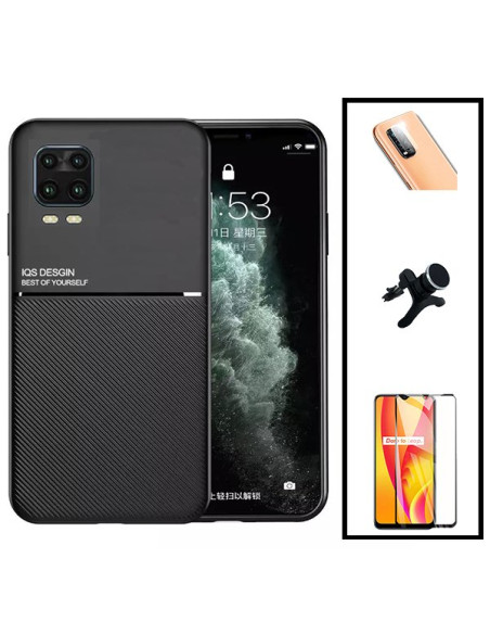 Kit Capa Magnetic Lux + 5D Full Cover + Película de Câmara + Suporte Magnético de Carro Reforçado para Xiaomi Mi 10 Lite Zoom