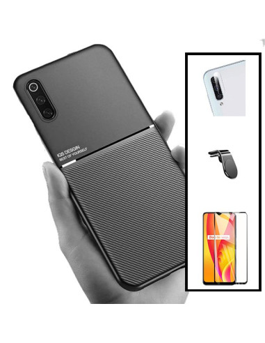 Kit Capa Magnetic Lux + 5D Full Cover + Película de Câmara + Suporte Magnético L Safe Driving para Samsung Galaxy A50