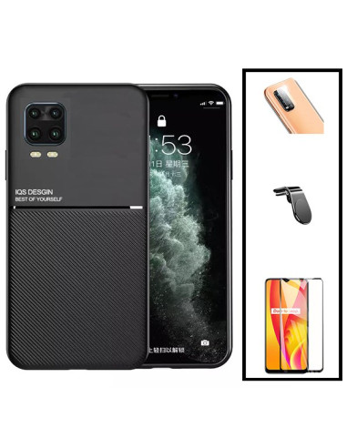 Kit Capa Magnetic Lux + 5D Full Cover + Película de Câmara + Suporte Magnético L Safe Driving para Xiaomi Mi 10 Lite 5G