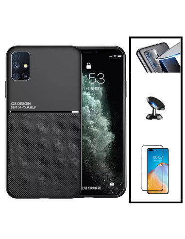 Kit Capa Magnetic Lux + 5D Full Cover + Película de Câmara Traseira + Suporte Magnético de Carro para Huawei P40 Pro+