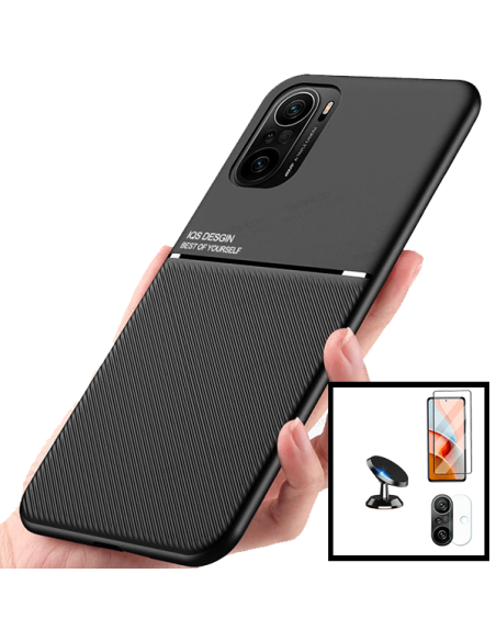 Kit Capa Magnetic Lux + 5D Full Cover + Película de Câmara Traseira + Suporte Magnético de Carro para Xiaomi Mi 11X