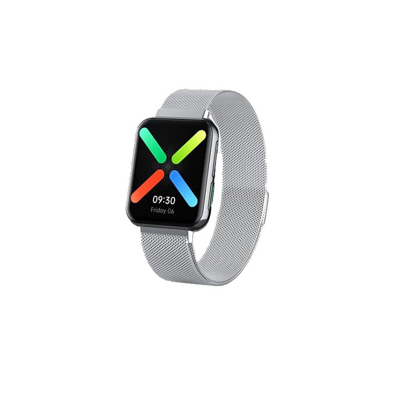 Bracelete Milanese Loop Fecho Magnético para Oppo Watch 41mm - Cinza