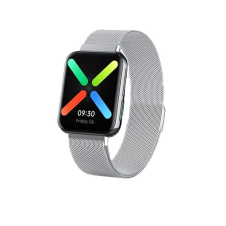 Bracelete Milanese Loop Fecho Magnético para Oppo Watch 41mm - Cinza