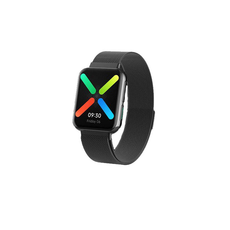 Bracelete Milanese Loop Fecho Magnético para Oppo Watch 41mm - Preto