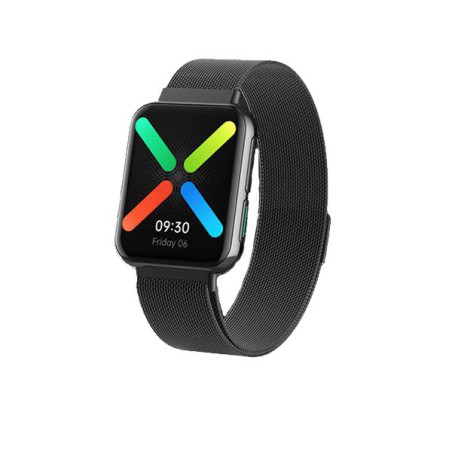 Bracelete Milanese Loop Fecho Magnético para Oppo Watch 41mm - Preto