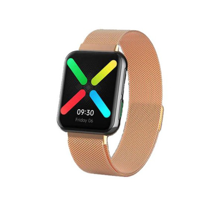 Bracelete Milanese Loop Fecho Magnético para Oppo Watch 41mm - Rosa Ouro