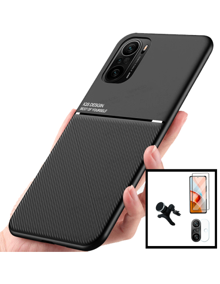 Kit Capa Magnetic Lux + 5D Full Cover + Película de Câmara Traseira + Suporte Magnético de Carro Reforçado para Xiaomi Mi 11X