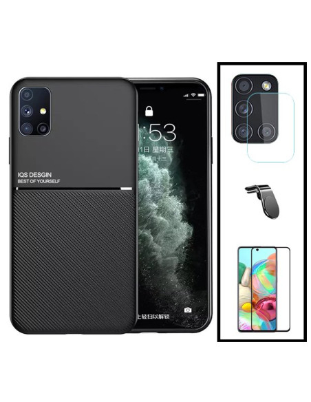 Kit Capa Magnetic Lux + 5D Full Cover + Película de Câmara Traseira + Suporte Magnético L Safe Driving para Samsung Galaxy M51