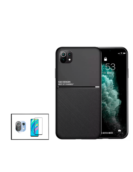 Kit Capa Magnetic Lux + 5D Full Cover + Película de Câmara Traseira para Xiaomi Mi 11 Lite