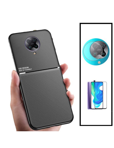 Kit Capa Magnetic Lux + 5D Full Cover + Película de Câmara Traseira para Xiaomi Redmi K30 Pro