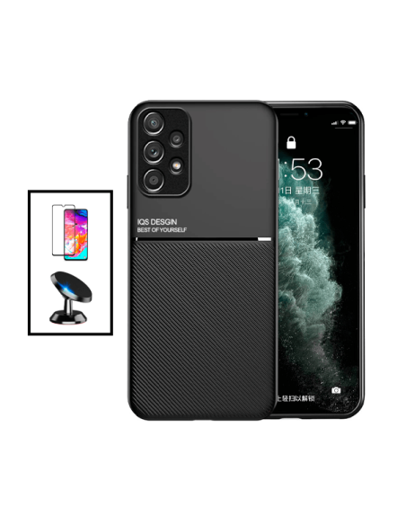 Kit Capa Magnetic Lux + 5D Full Cover + Suporte Magnético de Carro para Samsung Galaxy A53 5G - Preto