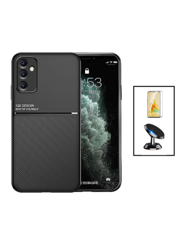 Kit Capa Magnetic Lux + 5D Full Cover + Suporte Magnético de Carro para Samsung Galaxy A54 5G - Preto