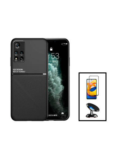 Kit Capa Magnetic Lux + 5D Full Cover + Suporte Magnético de Carro para Xiaomi 11i - Preto