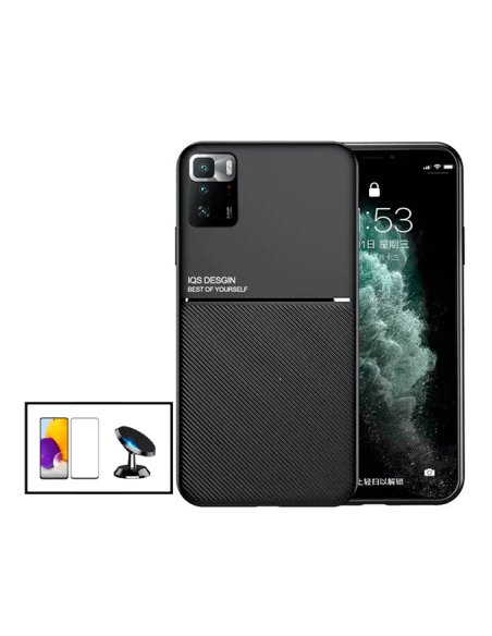 Kit Capa Magnetic Lux + 5D Full Cover + Suporte Magnético de Carro para Xiaomi Poco X3 GT