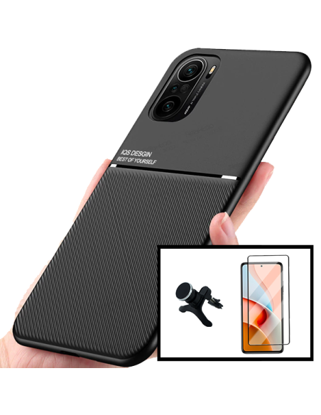 Kit Capa Magnetic Lux + 5D Full Cover + Suporte Magnético de Carro Reforçado para Xiaomi Mi 11X