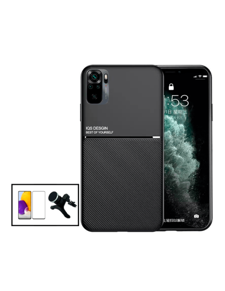 Kit Capa Magnetic Lux + 5D Full Cover + Suporte Magnético de Carro Reforçado para Xiaomi Redmi 10