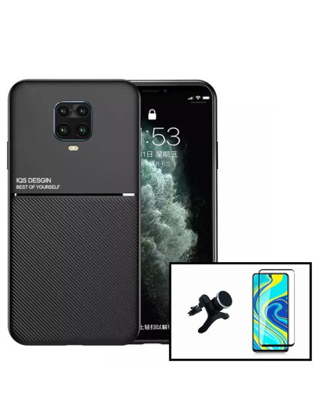 Kit Capa Magnetic Lux + 5D Full Cover + Suporte Magnético de Carro Reforçado para Xiaomi Redmi Note 10 Lite