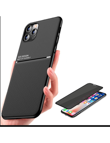 Kit Capa Magnetic Lux + Anti-Spy 5D Full Cover para iPhone 12 Mini