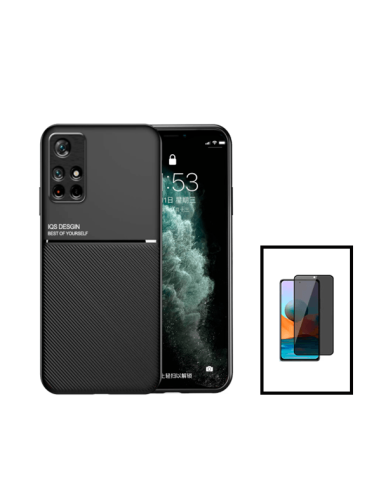 Kit Capa Magnetic Lux + Anti-Spy 5D Full Cover para Xiaomi Redmi Note 11S - Preto